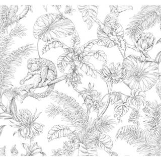 York Wallpaper Tropical Sketch Toile RT7841