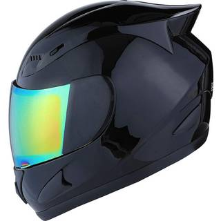 1Storm motorcykelcykel fuld ansigtshjelmmekaniker blank sort; Størrelse L (57-58 cm; 22,4-22,8 tommer)