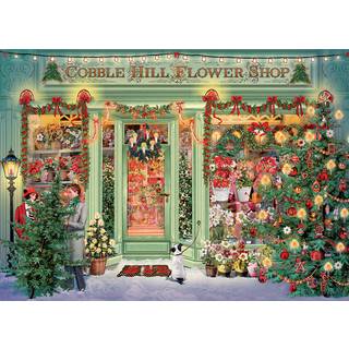 Cobble Hill 1000 Piece Puzzle - Christmas Flower Shop - Prøveplakat inkluderet