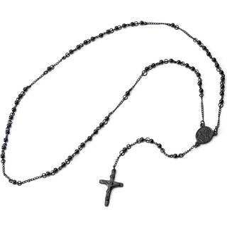 Tynd Sort Rosary Halskæde