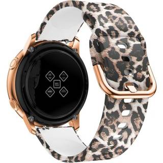 20mm Samsung Galaxy Watch Active mønster silikone Urrem - Leopard Tekstur