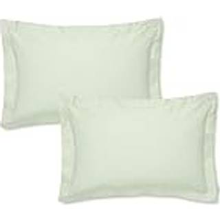 Bianca Bianca Set of 2 Green 400 Thread Count 100% Cotton Sateen Oxford Pillowcases