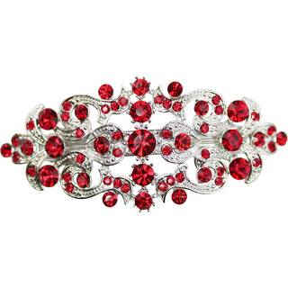 Faship smuk r?d krystal blomster h?r barrette klip