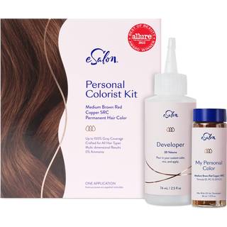 Esalon Permanent Hair Color & Hair Dye Complete Kit - Medium Brown Red Copper - Personal Colorist Kit til op til 100% grå dækning til alle hårtyp