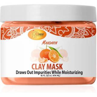 Spa Redi - Clay Mask Mandarin 16 Oz - Pedikyr og krop Deep Cleansing Skin Pore Purifying Detoxifying and Hydrating - Natural Bentonite Clay Amino