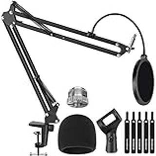 Innogear Mic Stand for Blue Yeti Heavy Duty Microphon Stand med mikrofon forrude og dobbelt lagdelt mikrofilfilter Suspension Boom Scissor Arm st