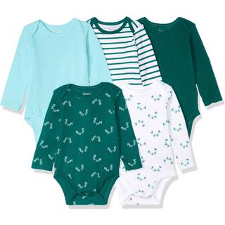 Hanes Baby Boys Ultimate Flexy 5 Pack Langærmet Bodysuits Bodystocking Grønne 6-12 måneder os
