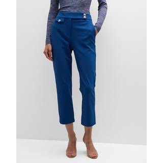 Veronica Beard Renzo high-rise cropped slim pants - blue - XXXXL