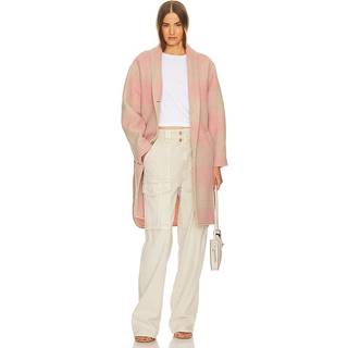 Marant Etoile Checked wool-blend coat - pink - XS