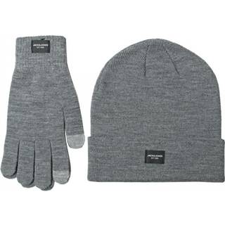 Jack & Jones Beanie & Glove Knit Giftbox Grey Melange