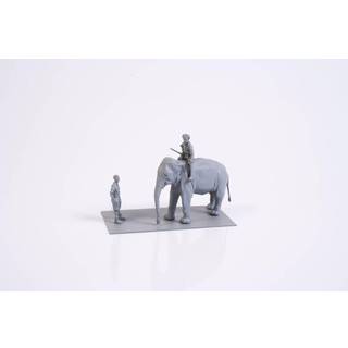 Mechanic of India WWII+Elephant with Mahout (2 fig.+elephant)