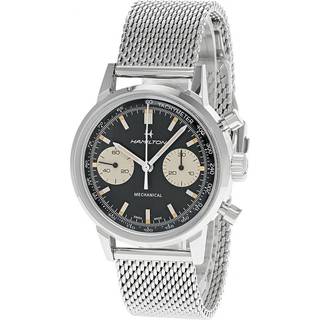 Hamilton American Classic Intra-Matic H Mechanical Chronograph Black Dial Milanese Bracelet Men's Watch H38429130