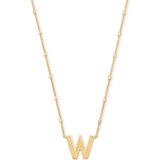 Kendra Scott Brev W Pendant Halsk?de til Kvinder Fashion Jewelry 14K Guldbelagt messing Gold Metal Letter W