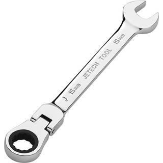 Jetech 15mm Fleksibel skraldespande skruenøgle industriel kvalitet CR-V stål 12 point off hjørne design 72 tand ratchet 180 graders fleksibel kas