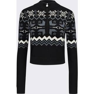 Perfect Moment Nordic intarsia wool half-zip sweater - black - L