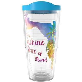 TERVIS 1216835 Florida - Sunshine State of Mind Isoleret tumbler med indpakning og turkis l?g 24 oz klar