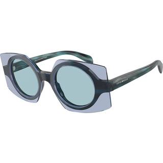 Emporio Armani EA4207 603180 46 Solbriller Kvinder Blue - Transparent Blue Horn - 46mm