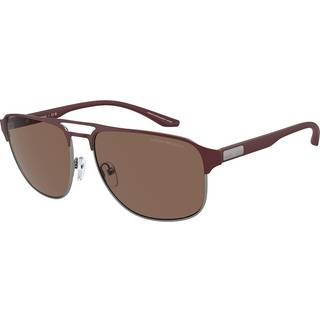 Emporio Armani Mand EA2144 336673 Solbriller Metal Grå Brun Pilot Normal