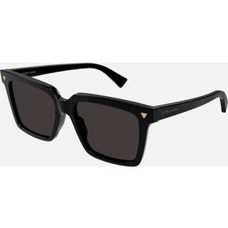 Bottega Veneta Kvinde BV1254S 001 Solbriller Acetat Sort Grå Firkantet Normal