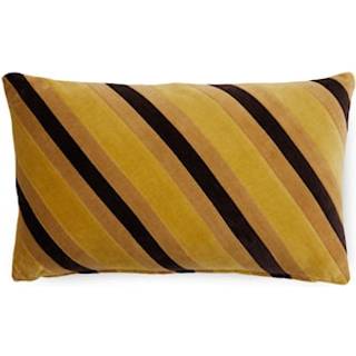 HKliving Stribet fløjlspude 30x50 cm Honey