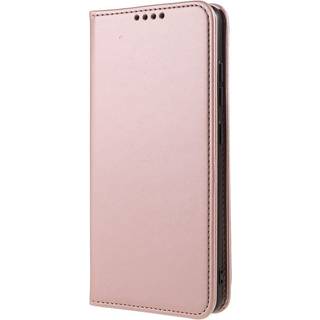 Samsung Galaxy S22 Mat Læder Flip Cover m. Pung & Kickstand - Rose Gold