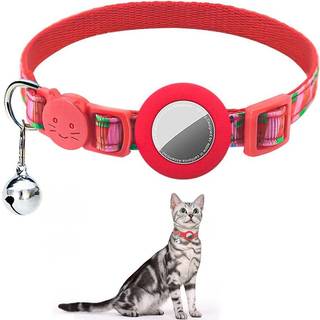 Kattehalsbånd med AirTag Silikone Cover & Klokke - Vandmelon