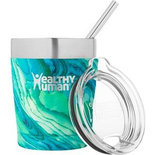 Sund menneskelig rustfrit stål tumbler med halm | Splash Proof Isoleret Travel Cruiser Cup | Miljøvenlig kaffetumblere med Straws Cleaner & Splas