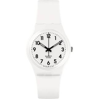 Swatch Just White Soft Quartz White Dial Silicone Strap Unisex Watch SO28W107-S14
