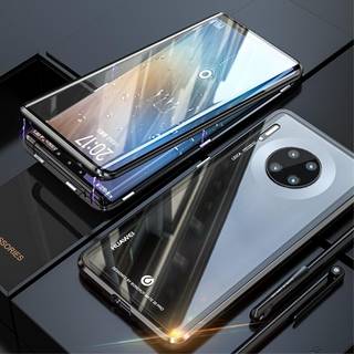 Huawei Mate 30 Pro 360⁰ Magnetisk Metal Cover m. Glas Forside & Bagside - Sort
