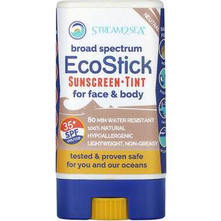 Stream2Sea ECOSTICK SPF 35 Mineral Solcreme Stick Sweat Water Resistent Sunblock USDA godkendt bionedbrydeligt parabenfrit rev sikker solcreme be