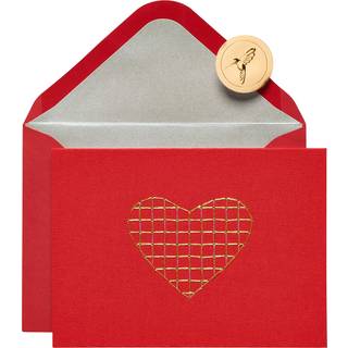 Papyrus blank kort (broderet hjerte)