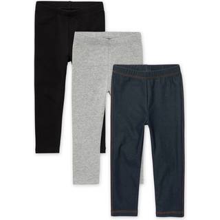 B?rnenes sted babypiger og sm?b?rn piger leggings sort/r?ggr?/?gte indigo 3 pack 5t