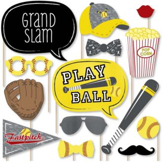 Stor prik af lykke Grand Slam - Fastpitch softball - f?dselsdagsfest eller baby shower fotoboks rekvisitter - 20 t?lling