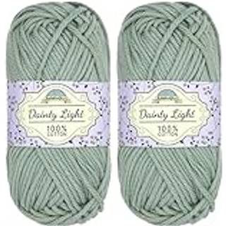 Jubileeyarn Dainty Light Yarn - Worsted Weight Cotton - 100G/Skein - 005 Minty Green - 2 Skeins