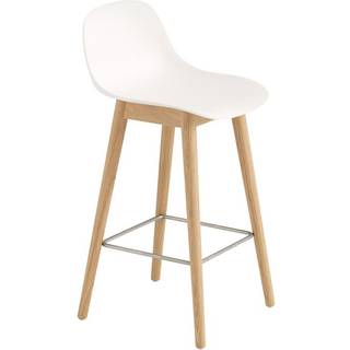 Muuto Fiber Barstol Træ Med Rygstøtte 65 Cm Natural White / - Barstole Eg - 58925