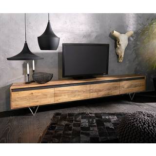 Design-Lowboard Stonegrace 240 cm Akazie Natur Schiefer 4 Türen