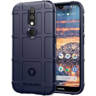 Nokia 4.2 stødsikkert cover med firkanter - blå