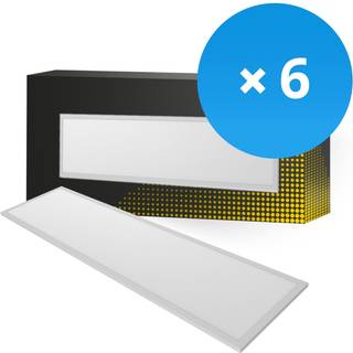 Fordelspakke 6x LED panel Backlit 36W 3240lm - 840 kold hvid | 120x30cm - UGR <22