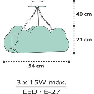 Dalber Cloud Green hængelampe i skyform, grøn