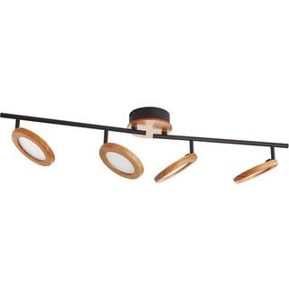 Lindby LED-spotlight Manel, træ, 84 cm lang, 4 lyskilder