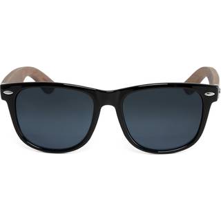 Sorte Solbriller i Ibenholttræ med Røgfarvede Glas