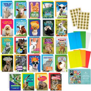 T Marie 48 Sjove takkort med farverige konvolutter og guldklisterm?rker - Bulk 4x6? Boksede s?t til medarbejdervurderingskort B?rn Venner Staff o