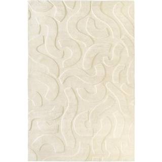 Håndvævet uldtæppe Clio med høj-lav struktur