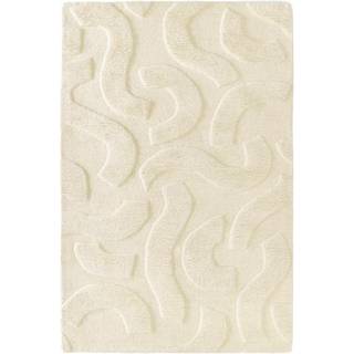 Håndvævet uldtæppe Clio med høj-lav struktur