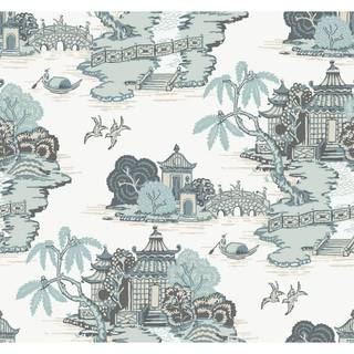 York Wallpaper Pagoda and Sampan Scenic RT7904