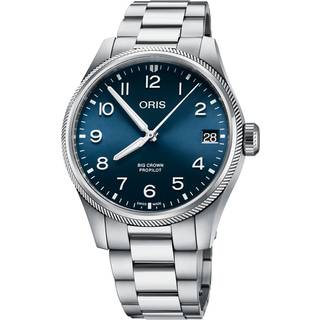 ORIS Big Crown Propilot Big Date armbåndsur, blå skive med lænke - 41mm