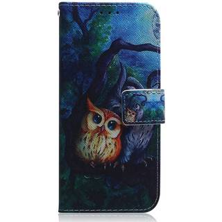 Nokia C22 Læder Flip Cover m. Pung & Print - To Ugler