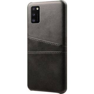 Samsung Galaxy A41 Læder Cover m. Kortholder - Sort