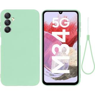 Samsung Galaxy M34 (5G) / F34 (5G) Liquid Silikone Bagside Cover m. Strop - Grøn
