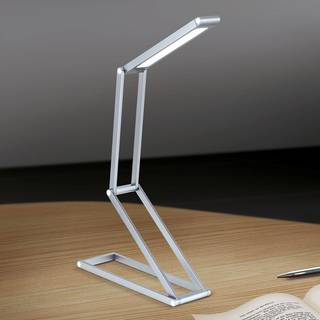 Falto LED genopladelig bordlampe, antracit, aluminium, justerbar